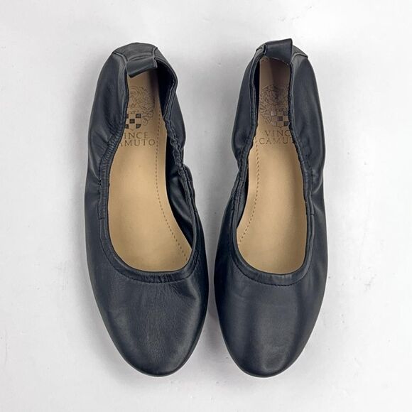 Vince Camuto Ballet Flats Shoes Womens Size 7.5 Black Slip On Comfort - Picture 9 of 12